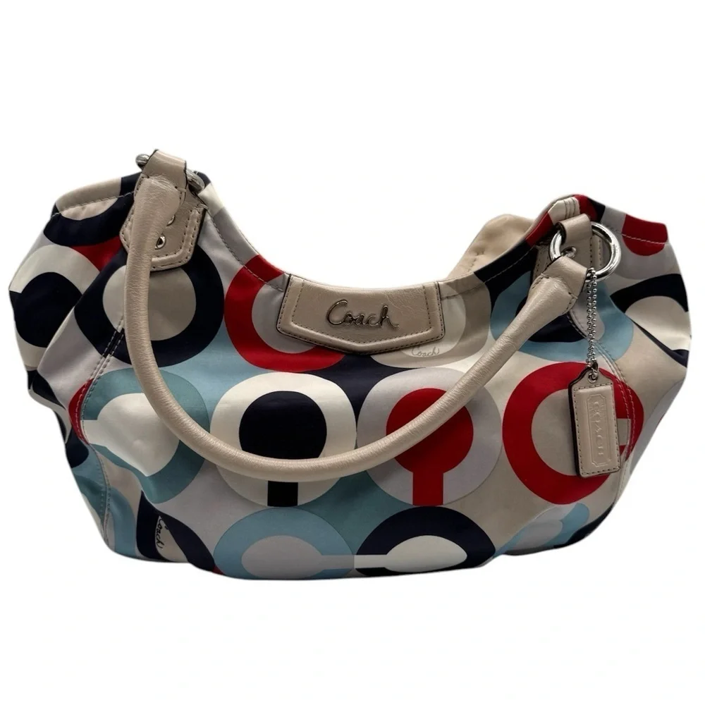 Coach Ashley Op Art Scarf Satchel / Shoulder Bag | Good Used Condition